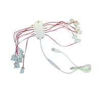 MotiveTech Alimentatore USB da 5 con 12 Porte per Plastici di Treni, Ferrovie in Miniatura, Diorami Architettonici, Parti di Ricambio per Modellismo Ferroviario con Un Cavo USB da 1 Metro