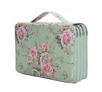 MotiveTech Astuccio con Cerniera Astuccio Organizzatore Borsa Cancelleria Portapenne Struttura Multistrato a Cinque Sezioni Poliestere E Oxford Impermeabili, Green