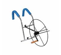 MotiveTech Avvolgitubo Manuale Carrello Avvolgitubo Portatubo Bobina Avvolgimento Manuale con Manovella in Legno E Struttura Solida Adatto per Giardino Irrigazione Orto Cortile