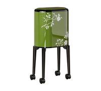 MotiveTech Bidone Spazzatura con Gambe e Rotelle Mobile Cestino Dei Rifiuti con Coperchio e Ruote Moderno Cestino Rettangolare Finitura Brillante, Verde,