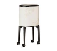MotiveTech Bidone Spazzatura con Gambe e Rotelle Mobile Cestino Dei Rifiuti con Coperchio e Ruote Moderno Cestino Rettangolare Finitura Brillante, Bianco,