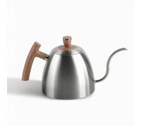MotiveTech Bollitore con Beccuccio a Collo di Cigno Manuale Bollitore a Collo di Cigno Smussato per Professionisti Del Caffè, Casa, Cucina, Array, Argento, Manico In Legno