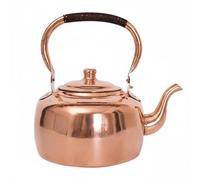 MotiveTech Bollitore in Rame Puro Uso Versatile Teiera in Rame Artigianale Senza Rivestimento Bollitore per Acqua a Induzione per Appassionati di Hot Pot, Rame, 3L A