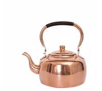 MotiveTech Bollitore in Rame Puro Uso Versatile Teiera in Rame Artigianale Senza Rivestimento Bollitore per Acqua a Induzione per Appassionati di Hot Pot, Rame, 3L