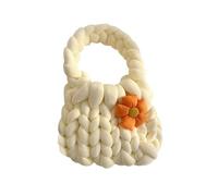 MotiveTech Borsa da donna lavorata a mano all'uncinetto sotto le ascelle per varie, bianco, 35cm, come descritto