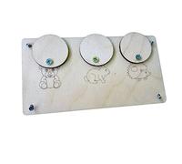 MotiveTech Busy Board Accessorio per Lo Sviluppo delle Abilità Manuali Accessori in Legno per Giochi Sensoriali Giocattolo Educativo Interattivo Adatt, Animali