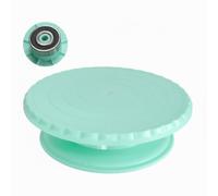 MotiveTech Cake Turntable Piatto Girevole Base Rotante Supporto Torta Set Completo con Spatole E Sacche da Pasticcere in PP, Verde Macaron, Piatto Girevole Singolo Con Cuscinetto Silenzioso Verde