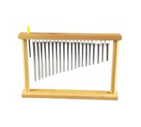 MotiveTech Campanelli Barra Carillon Tubolari Campanelli Strumento Percussione con Struttura Legno E Tubi Metallo 20 Note Suono Definito con Treppiede Regolabile, Argento