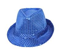 MotiveTech Cappello a Bombetta con Paillettes, Comodo Cappello del 4 Luglio per Cosplay, Spiaggia, Blu