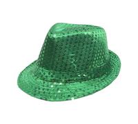 MotiveTech Cappello a Bombetta con Paillettes, Comodo Cappello del 4 Luglio per Cosplay, Spiaggia, Verde