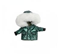 MotiveTech Cappotto Bambola Giacca Cotone Miniatura Trapuntato Piumino con Cappuccio Morbido Accessorio Fashion per OB11 Obitsu11 BJD Adatto a Esposizione Gioco Invernale, Verde Scuro