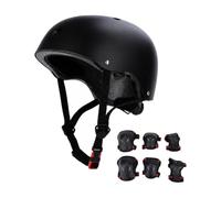 MotiveTech Casco con Set di Protezioni per Ginocchia Gomiti e Polsi Regolabile Kit Protezione con Casco e Protezioni Articolari Traspirante per Snowboard