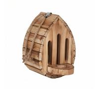 MotiveTech Casetta in Legno con Corda da Appendere Mangiatoia Rustico Decorazione per Appassionati di Giardinaggio, Giardino, Balcone