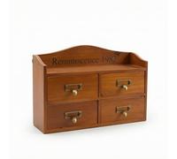 MotiveTech Cassettiera da Tavolo Compatto Mobile in Legno con Cassetti Organizzatore con Cassetti per Studenti, Toeletta, Quattro Cassetti A Testa Tonda