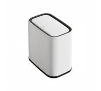 MotiveTech Cestino a Doppio Scomparto con Coperchio a Pressione in Materiale PP Pattumiera con Doppio Scomparto Basso Profilo Bidone Spazzatura per Casa, Bianco Nero