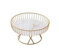 MotiveTech Cesto Portafrutta in Metallo Decorativo Cesto di Frutta con Supporto in Metallo Moderno Alzatina per Soggiorno, L
