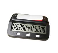 MotiveTech Chess Clock Elettronico con Display Digitale Cronometro per Scacchi Funzione E Allarme in PP Portatile Adatto per Partita a Due, Nero