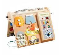MotiveTech Children Learning Board Tavola Educativa Sensoriale Pannello Attività Bambini Gioco in Legno con LED per Apprendimento Precoce Curiosità Coordinazione
