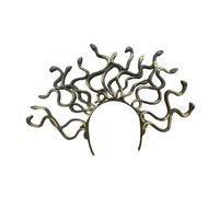 MotiveTech Copricapo Da Cosplay, Accessorio per Costume Da Serpente Medusa, Fascia per Capelli con Materiale PP Creativo per Adulti, per Balli in Maschera, Gioch, Oro Nero