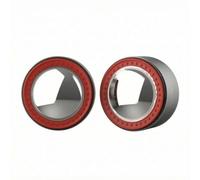 MotiveTech Copriruota con Sgancio Rapido Retrò Coprimozzo Facile da Instre Accessorio RC per Modellisti, Collezionisti, Argento, Rosso