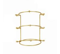 MotiveTech Diademi con Base Rotonda Autonte gioie Compatto Espositivo per Negozi di Gioielli, Oro, 3 Livelli