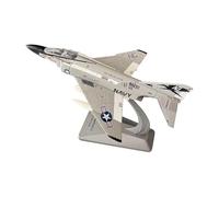 MotiveTech Diecast Aereo da Collezione Modello Fighter Attacco in Lega con Base Perfetta per Apprendimento Decorazione Salotto Studio Ufficio, Grigio Argento