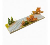 MotiveTech Diorama Autunnale Modello Strada Miniatura Scena Paesaggio Plastico Artigianale in con Dettagli Incisi per Esposizione Fotografia Collezione, 20x60cm, Overall