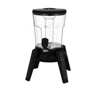 MotiveTech Dispenser di Birra per Cocktail E Bibite Distributore con Barile Trasparente Rubinetto Frontale E Colonna Ghiaccio Base Gambe USB Ricaricabile Adatto, Nero, Nero Opaco