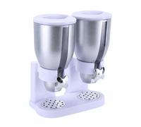 MotiveTech Dispenser per Cereali Due Scomparti Resistente Grande Capacità per, Stazione Colazione, Argento 7L Doppio