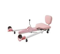 MotiveTech Divaricatore di Gambe con Schienale Imbottito Portatile Divaricatore di Gambe con Ruota Salvaspazio Attrezzo per Ballerini, Palestra, Danza , Rosa , Modello Aggiornato Con Schienale