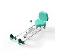 MotiveTech Divaricatore di Gambe con Schienale Imbottito Portatile Divaricatore di Gambe con Ruota Salvaspazio Attrezzo per Ballerini, Palestra, Danza , Blu , Modello Aggiornato Con Schienale E Timer