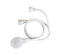 MotiveTech Doccetta da Bagno con Flessibile Manuale Soffione Doccia Portatile Compatto per Lavandino, Lavaggio All'aperto, 1.5M, Doppio Tubo Bianco