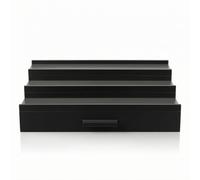 MotiveTech Espositore a Gradini con Cassetto Compatto Espositore con Ripiani Salvaspazio Porta Trucchi per Collezionisti, Toeletta, Negozio, Stile Tre Tre Strati Con Cassetto In Legno E Ripiani Neri