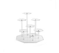 MotiveTech Espositore Acrilico Trasparente Supporto Riser Piedistallo Disposizione Multilivello Esagonale per Maggiore Profondità E Visibilità Pedana Stabile , style to 2
