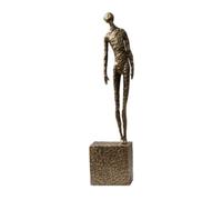MotiveTech Figurina Umana Ruvida Statuetta in Alluminio Moderno Scultura con Base per Ufficio, Ingresso, Bronzo Antico Oro, Moderno Semplice