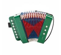 MotiveTech Fisarmonica Giocattolo a 7 Tasti Compatto e Portatile Mini Fisarmonica per Bambini Educazione Precoce Strumento a Tastiera Giocattolo, Verde