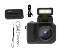MotiveTech Fotocamera Digitale, videocamera Vintage con 6 filtri Diversi e Flash per registrare, fotografare e Fare vlog per Adolescenti, Nero