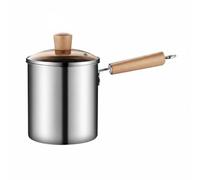 MotiveTech Friggitrice in Acciaio Inox Friggitrice Pentola Casseruola Padella per Cottura Uniforme con Coperchio in Vetro Temperato E Base Stabile per Pranzi Veloci Cene Pasti