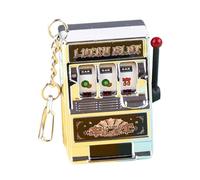 MotiveTech Fruit Machine Portachiavi Mini Slot Giocattolo Slot Portatile Gioco Arcade Materiale Resistente Rotella Rotante Adatto a Uomini Regalo, Argento