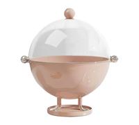 MotiveTech Fruttiera Alzata Portafrutta Ciotola Da Portata Contenitore Multiuso con Coperchio Trasparente Girevole Adatta per Esporre Pane Dolci E Snack in Sogg, Rosa
