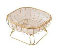 MotiveTech Fruttiera in Filo Metallico, Cestino, Centrotavola, Vassoio per Frutta, Portaverdure, Ideale per Feste in Casa O Da Banco, L