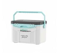 MotiveTech Ghiacciaia Portatile 18L Multifunzione Box Termico da Pesca Maniglia Blocca Coperchio Box Frigo Passivo per Pescatori, Spiaggia, Blu+Bianco