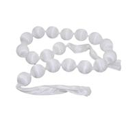MotiveTech Ghirlanda di Palline in Schiuma Decorazione Matrimonio Festone Pre-assemblato Ornamento Sospeso Adatto a Anniversario Festa Nuziale Shower, Bianco
