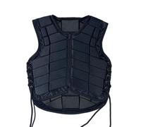 MotiveTech Gilet Equestre Protettivo Corpo con Imbottitura Segmentata Zip Anteriore Materiali Antishock Equipaggiamento per Lezioni Equitazione Genitori Ragazzi, Nero, L
