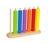 MotiveTech Gioco di Abbinamento Colori con Perline Educativo per la prima Infanzia Gioco Educativo con Perline Materiali Sicuri Torre Impilabile Arcobaleno