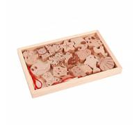 MotiveTech Gioco di Impilamento per Bambini Giocattolo Educativo Animali Set di Impilamento Kit di Infilatura Pezzi in Legno Profili Grandi E Maneggevoli Faggio