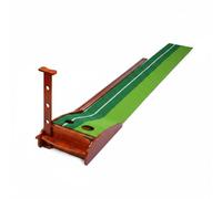 MotiveTech Golf Putting Tappetino Putt Canale Direzionamento Palla Due Fori Target Base Legno Stabile Superficie Prato Sintetico Allenamento Adatto per Pratica, 2.5m