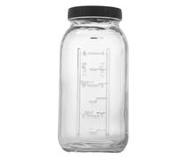 MotiveTech Jar Pitcher Caraffa in Vetro Brocca Contenitore Dispenser Resistente E Facile da Pulire con Sigillo in Silicone Anti-goccia Adatta per Bevande, 64OZ, Coperchio Nero Con Scala
