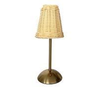 MotiveTech Lampada da Scrivania Senza Fili Lampada LED Lampada Ricaricabile Lampada da Notte Lampada Decorativa PC Rattan Adatta per Camera da Letto Sala, Bianco Latteo