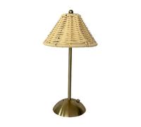 MotiveTech Lampada da Scrivania Senza Fili Lampada LED Lampada Ricaricabile Lampada da Notte Lampada Decorativa PC Rattan Adatta per Camera da Letto Sala, Bianco